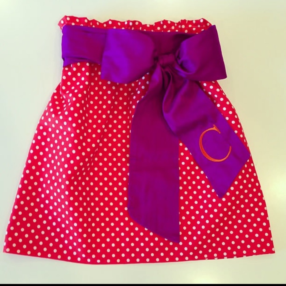 🧡Clemson💜 LaRoque Orange & White Polka Dots Skirt